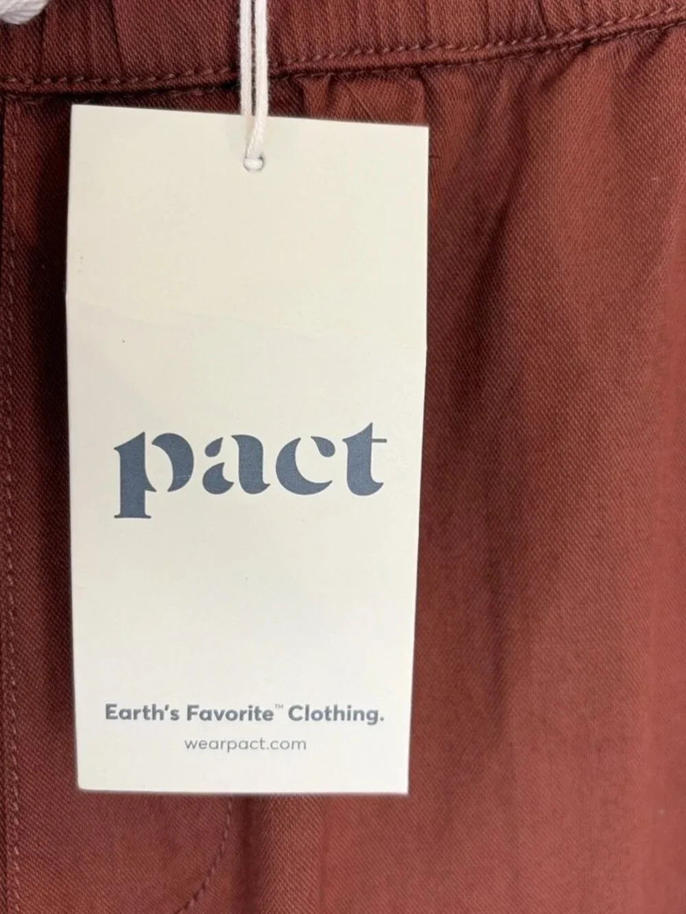 Pact Cropped Drawstring Pants in Rust
